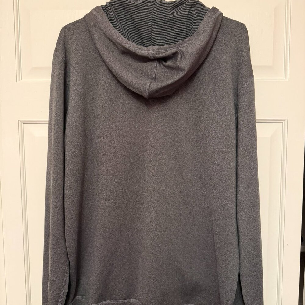 Vuori Mens Gray Zip Up XL Hoodie Jacket Striped Trim Activewear Casual Layering - Picture 3 of 3